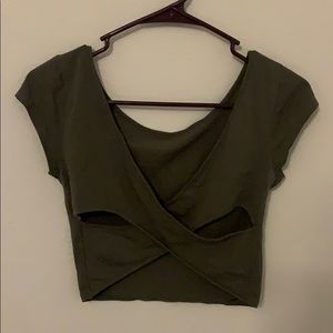 Olive Green Crop Top